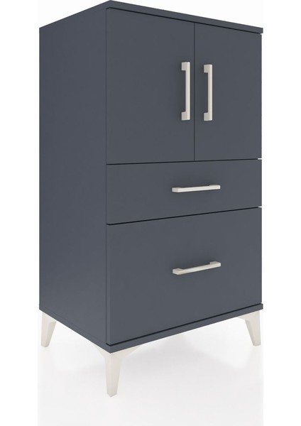 Hyperion Komodin 2 Raflı 2 Çekmeceli 2 Kapaklı 60X44X106 Antrasit-Antrasit fiyatları
