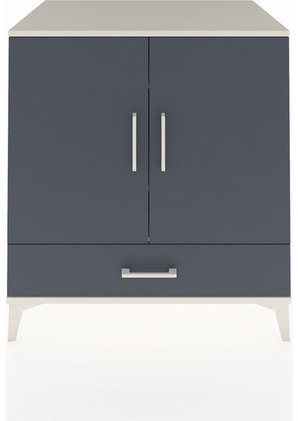 Kronos Şifonyer 3 Raflı Tek Çekmeceli 2 Kapaklı 88X59X96 Aytaşı-Antrasit