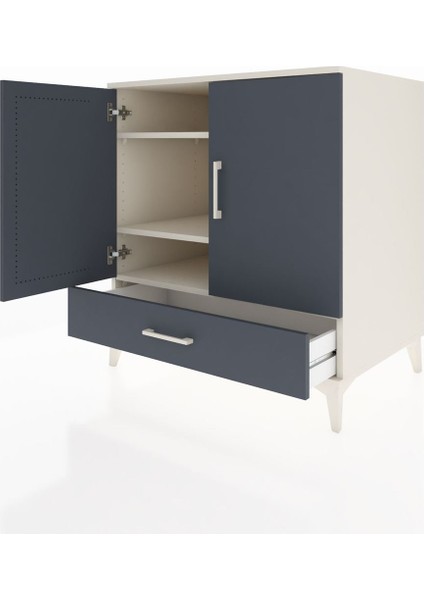 Kronos Şifonyer 3 Raflı Tek Çekmeceli 2 Kapaklı 88X59X96 Aytaşı-Antrasit fırsatları