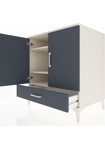 Kronos Şifonyer 3 Raflı Tek Çekmeceli 2 Kapaklı 88X59X96 Aytaşı-Antrasit indirimleri