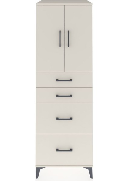 Kronos Dolap Tek Raflı 4 Çekmeceli 2 Kapaklı 60X59X182 Aytaşı-Aytaşı