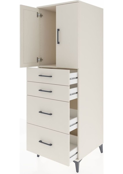 Kronos Dolap Tek Raflı 4 Çekmeceli 2 Kapaklı 60X59X182 Aytaşı-Aytaşı fırsatları