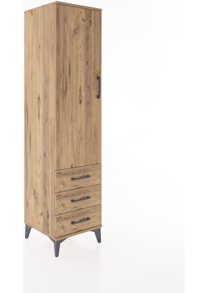 Hyperion Dolap 2 Raflı 3 Çekmeceli Tek Kapaklı 44X44X182 Çam-Çam fiyatları