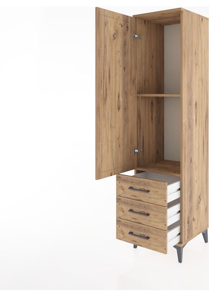 Hyperion Dolap 2 Raflı 3 Çekmeceli Tek Kapaklı 44X44X182 Çam-Çam fırsatları