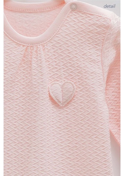 Tıny Lace Kalp Detaylı Çıtçıtlı Body - Caramell - BK1913 - Pembe - 3 - 6 Ay - BK1913-PEMBE-3 - 6 Ay Pembe fiyatları