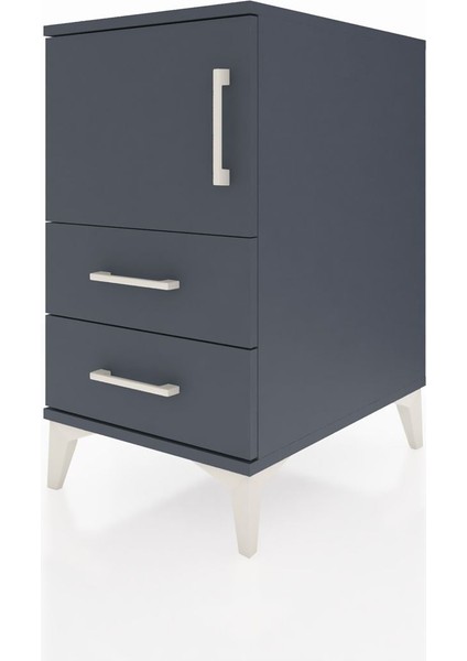 Kronos Komodin 2 Raflı 2 Çekmeceli Tek Kapaklı 44X59X80 Antrasit-Antrasit modelleri