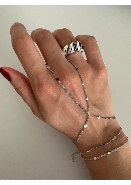 Gümüş Renk Sf Ezme Zincir Pullu Ince Zincir Çelik Şahmeran