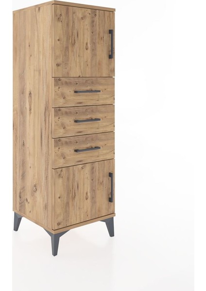 Hyperion Dolap Tek Raflı 3 Çekmeceli 2 Kapaklı 44X44X134 Çam-Çam fiyatları