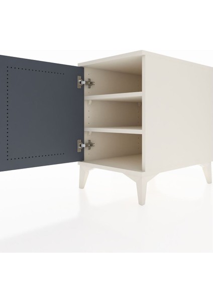 Kronos Komodin 2 Raflı Tek Kapaklı 44X59X64 Aytaşı-Antrasit indirimleri