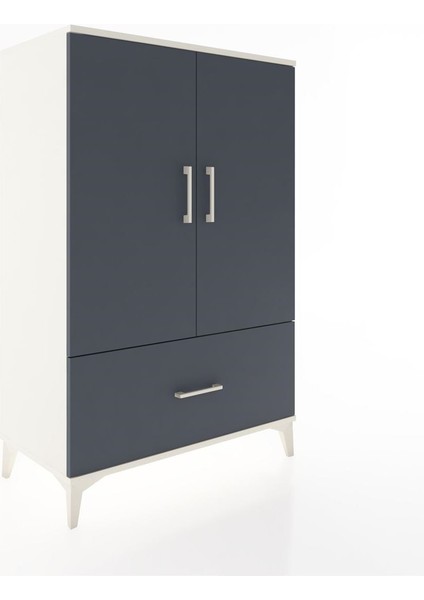 Hyperion Dolap 3 Raflı Tek Çekmeceli 2 Kapaklı 88X44X134 Aytaşı-Antrasit fiyatları