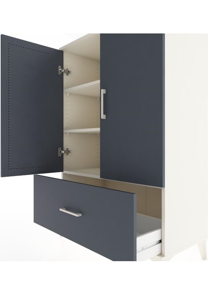 Hyperion Dolap 3 Raflı Tek Çekmeceli 2 Kapaklı 88X44X134 Aytaşı-Antrasit indirimleri