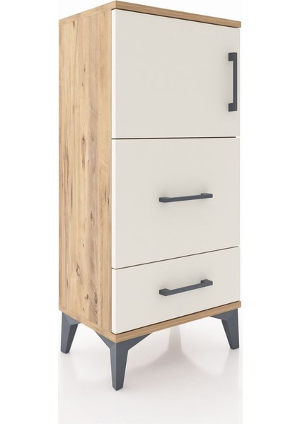 Arges Komodin Tek Raflı 2 Çekmeceli Tek Kapaklı 44X30X96 Çam-Aytaşı fiyatları