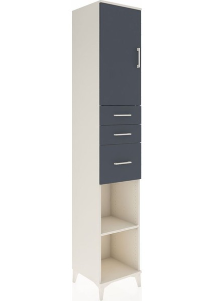 Hyperion Dolap 4 Raflı 3 Çekmeceli Tek Kapaklı 44X44X243 Aytaşı-Antrasit fiyatları