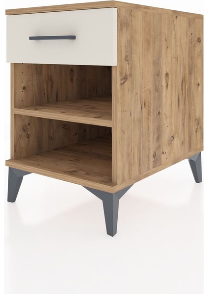 Kronos Komodin Tek Raflı Tek Çekmeceli 44X59X64 Çam-Aytaşı modelleri