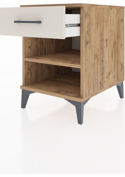 Kronos Komodin Tek Raflı Tek Çekmeceli 44X59X64 Çam-Aytaşı fırsatları