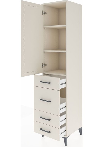 Hyperion Dolap 3 Raflı 4 Çekmeceli Tek Kapaklı 44X44X195 Aytaşı-Aytaşı fırsatları