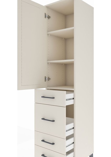 Hyperion Dolap 3 Raflı 4 Çekmeceli Tek Kapaklı 44X44X195 Aytaşı-Aytaşı indirimleri