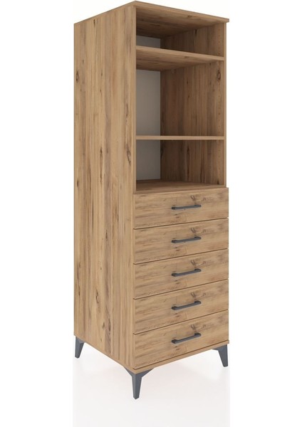 Kronos Dolap 3 Raflı 5 Çekmeceli 60X59X182 Çam-Çam fiyatları