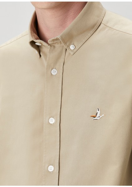 Comfort Fit Deve Tüyü Gabardin Gömlek fırsatları