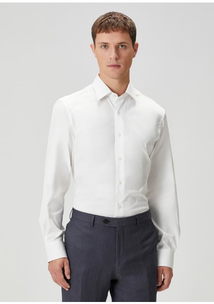 Slim Fit Beyaz Gömlek