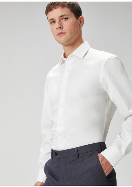 Slim Fit Beyaz Gömlek fiyatları