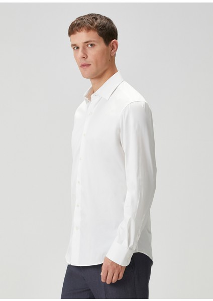 Slim Fit Beyaz Gömlek fırsatları