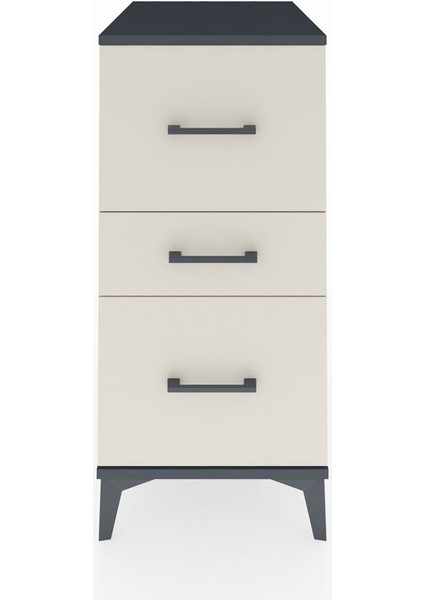 Kronos Komodin 3 Çekmeceli 44X59X96 Antrasit-Aytaşı