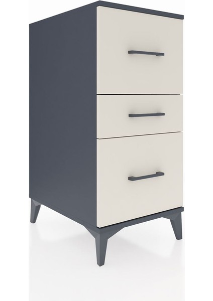 Kronos Komodin 3 Çekmeceli 44X59X96 Antrasit-Aytaşı fiyatları