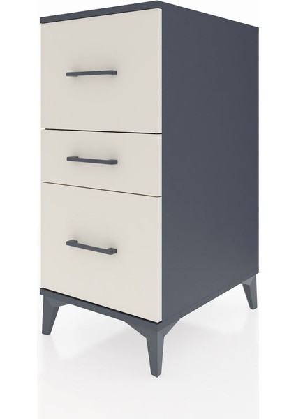 Kronos Komodin 3 Çekmeceli 44X59X96 Antrasit-Aytaşı modelleri