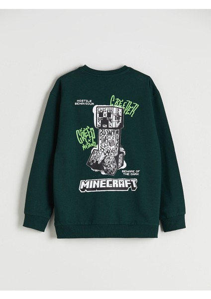 Yeni Sezon Bisiklet Yaka Minecraft Baskılı Erkek Çocuk Sweatshirt fiyatları