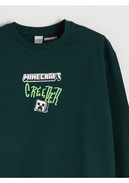 Yeni Sezon Bisiklet Yaka Minecraft Baskılı Erkek Çocuk Sweatshirt modelleri