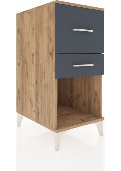 Kronos Komodin 2 Çekmeceli 44X59X96 Çam-Antrasit fiyatları