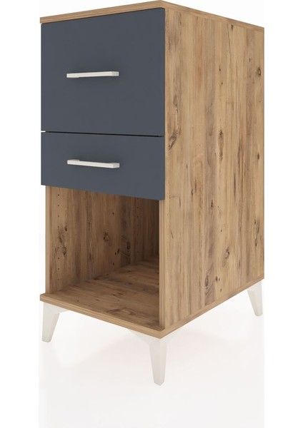 Kronos Komodin 2 Çekmeceli 44X59X96 Çam-Antrasit modelleri