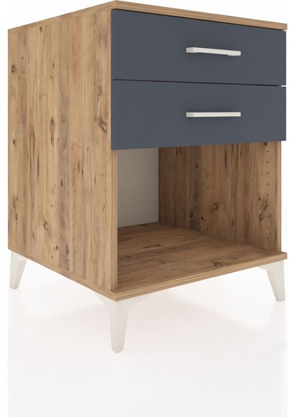 Kronos Komodin 2 Çekmeceli 60X59X80 Çam-Antrasit fiyatları