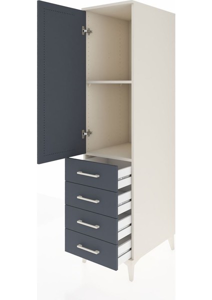 Kronos Dolap 2 Raflı 4 Çekmeceli Tek Kapaklı 44X59X182 Aytaşı-Antrasit fırsatları