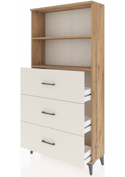 Arges Dolap 2 Raflı 3 Çekmeceli 88X30X182 Çam-Aytaşı fırsatları