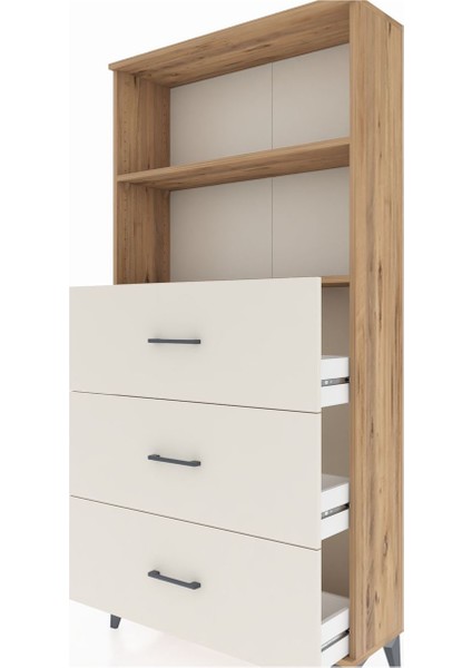 Arges Dolap 2 Raflı 3 Çekmeceli 88X30X182 Çam-Aytaşı indirimleri