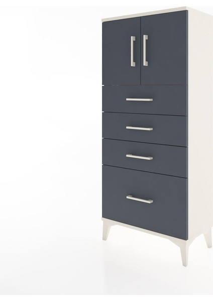 Hyperion Dolap Tek Raflı 4 Çekmeceli 2 Kapaklı 60X44X134 Aytaşı-Antrasit modelleri