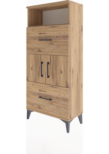 Arges Dolap 2 Raflı 2 Çekmeceli 2 Kapaklı 60X30X134 Çam-Çam modelleri