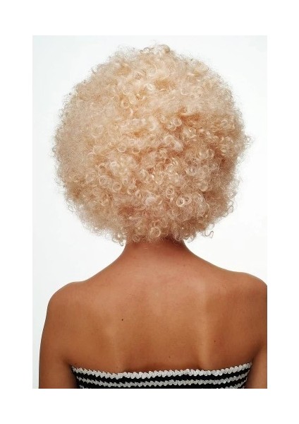 Altın Renk Kıvırcık Afro Parti Peruğu fırsatları