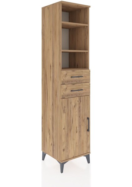 Hyperion Dolap 4 Raflı 2 Çekmeceli Tek Kapaklı 44X44X195 Çam-Çam fiyatları