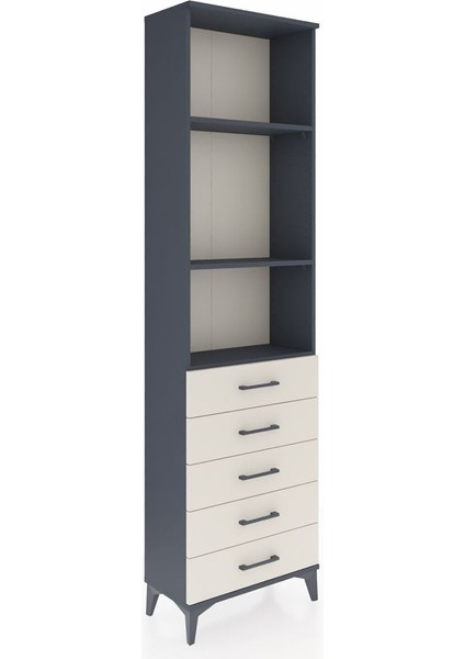 Arges Dolap 3 Raflı 5 Çekmeceli 60X30X221 Antrasit-Aytaşı fiyatları