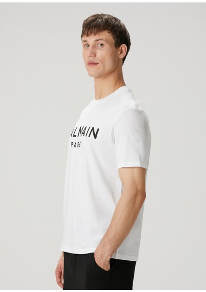Beyaz Logo Baskılı T-Shirt modelleri