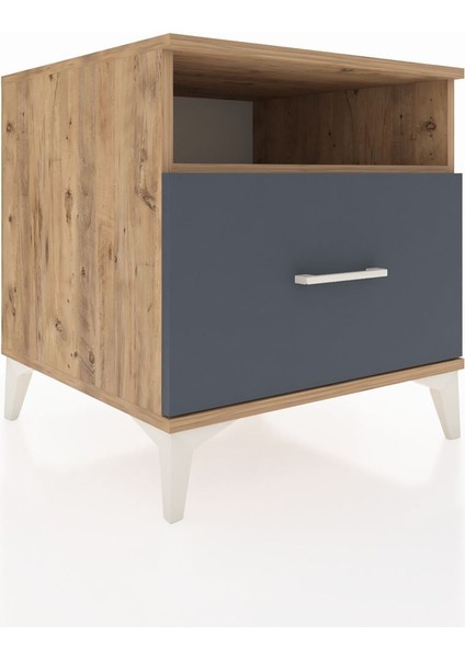 Kronos Komodin Tek Raflı Tek Çekmeceli 60X59X64 Çam-Antrasit fırsatları