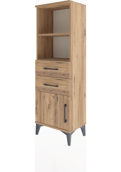 Arges Dolap 2 Raflı 2 Çekmeceli Tek Kapaklı 44X30X134 Çam-Çam modelleri