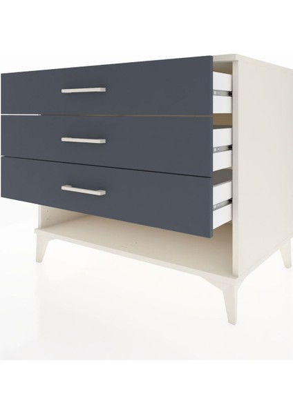 Kronos Şifonyer 3 Çekmeceli 88X59X80 Aytaşı-Antrasit fırsatları