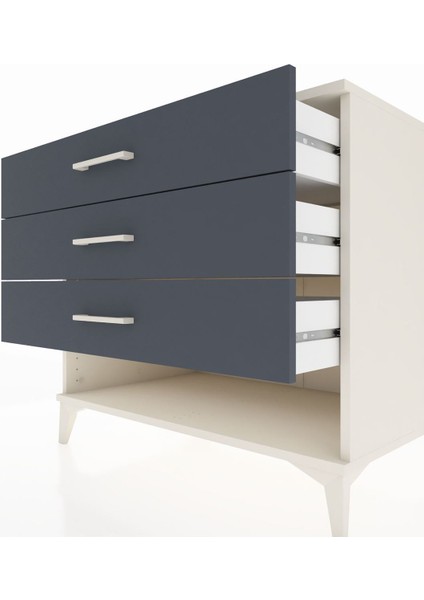Kronos Şifonyer 3 Çekmeceli 88X59X80 Aytaşı-Antrasit indirimleri