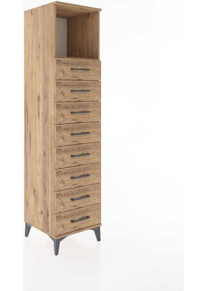 Hyperion Dolap Tek Raflı 8 Çekmeceli 44X44X182 Çam-Çam fiyatları
