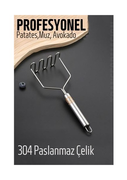 Modacar Patates Ezici 304 Paslanmaz Çelik Havuç Muz Avokado Ezici
