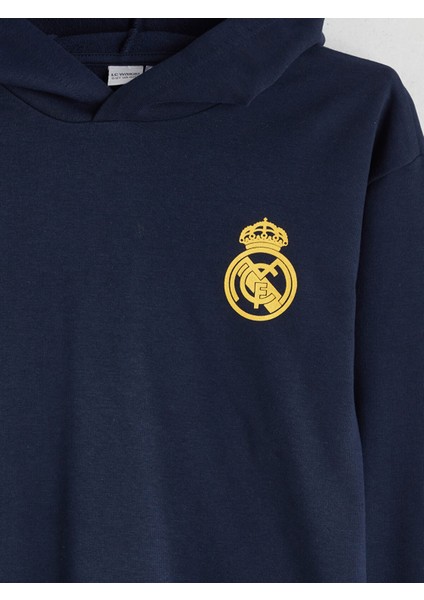 Yeni Sezon Kapüşonlu Real Madrid Baskılı Erkek Çocuk Sweatshirt modelleri
